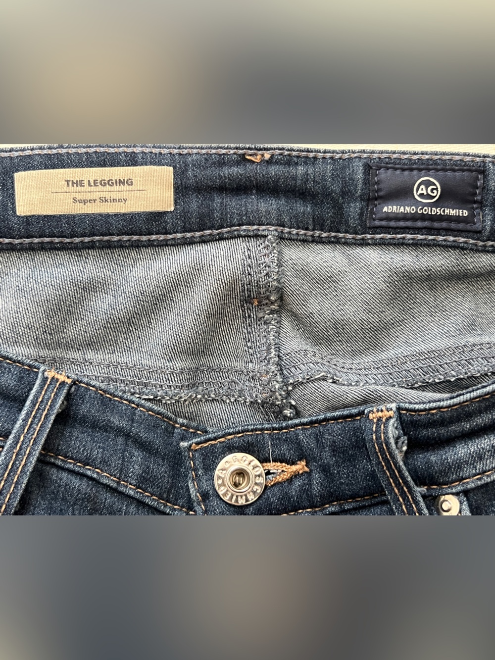 AG Adriano Goldschmied Dark Wash The legging Super Skinny Jeans Women's 27R - Picture 6 of 14